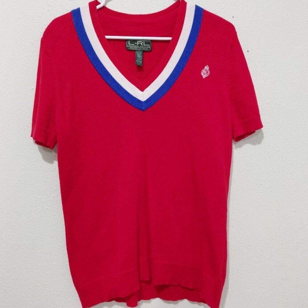 Lauren Ralph Lauren Short Sleeve Sweater Americana Preppy Academia Spring Golf